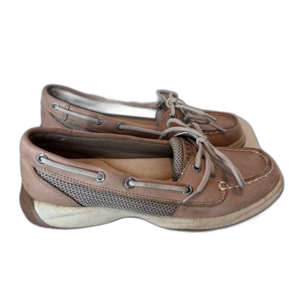 Sperry Top Sider Leather Boat Shoe Size 6 Mesh Side Cushioned - Picture 1 of 11
